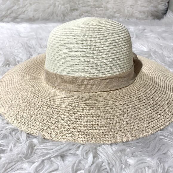 HAT wide brimmed 2 colors bow detail adjustable with drawstring size 56cm - Picture 4 of 11